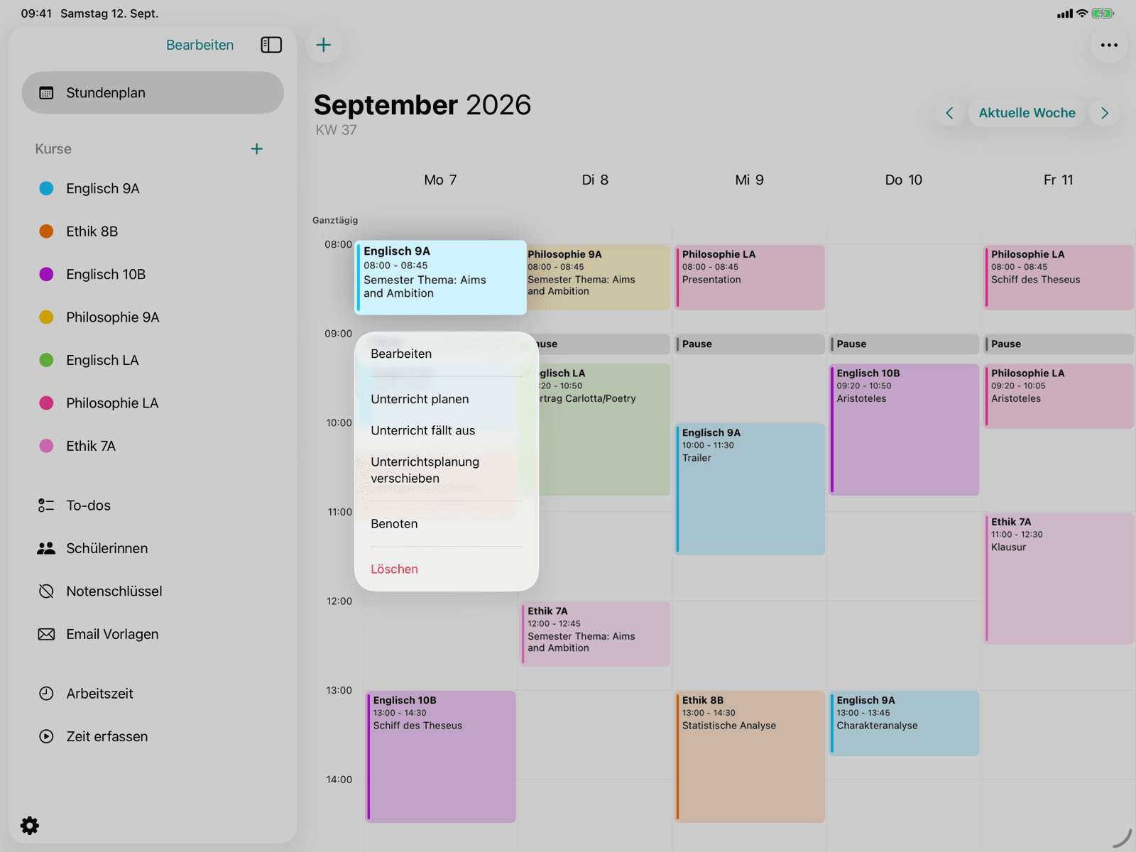Stunde im Kalender