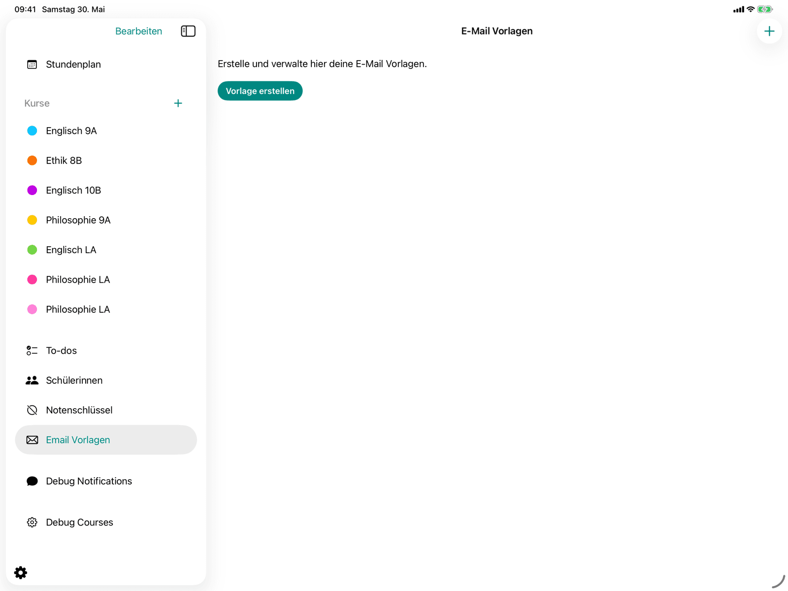 Liste der E-Mail-Vorlagen